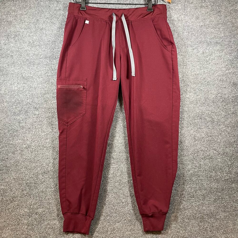 Figs Zamora Jogger Scrub Pants Women's Medium Maroon/Red Drawstring Medical